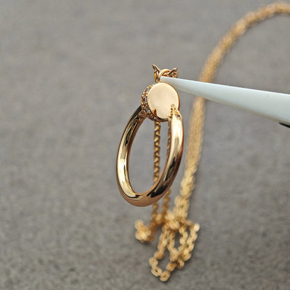 [✨ROSE💎]JUSTE NECKLACE HALF DIAMOND