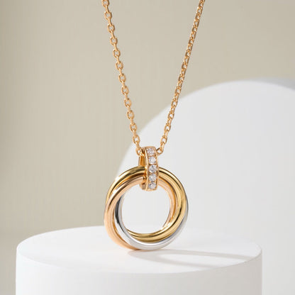 [✨ROSE💎]TRINITY MEDIUM  DIAMONDS NECKLACE