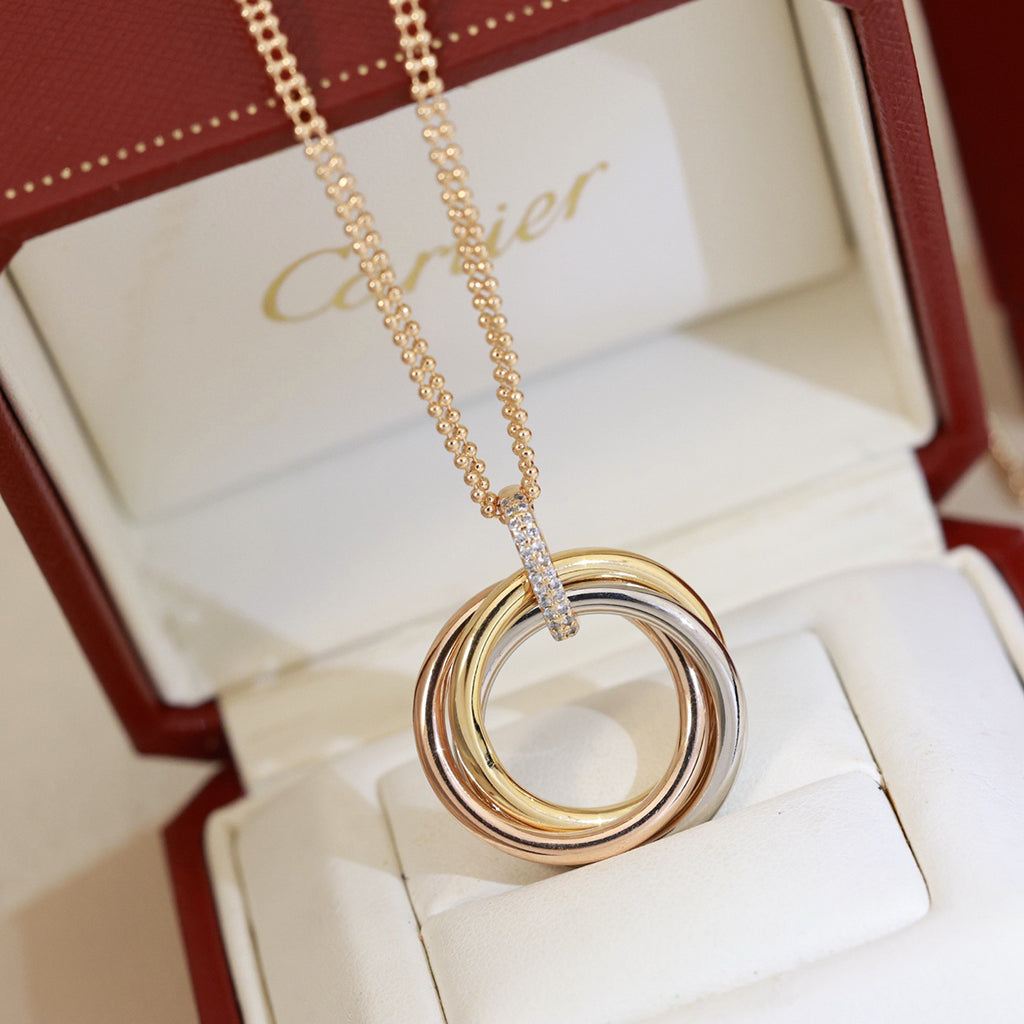 [✨ROSE💎]TRINITY MEDIUM  DIAMONDS NECKLACE
