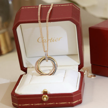 [✨ROSE💎]TRINITY MEDIUM  DIAMONDS NECKLACE