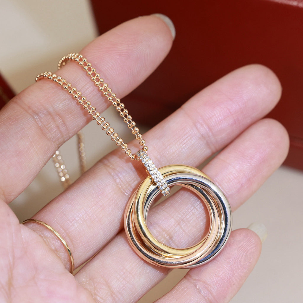[✨ROSE💎]TRINITY MEDIUM  DIAMONDS NECKLACE