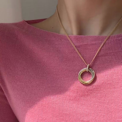[✨ROSE💎]TRINITY MEDIUM  DIAMONDS NECKLACE