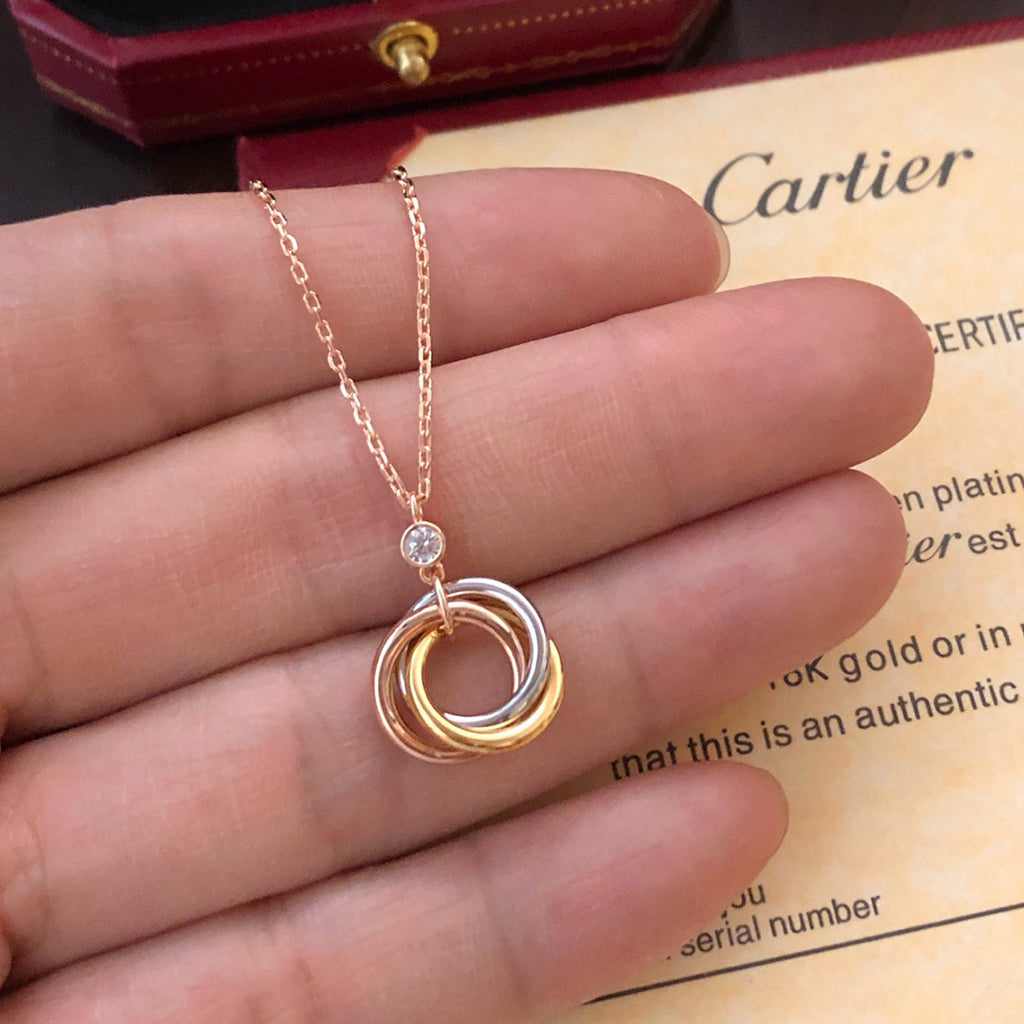 [✨ROSE💎]TRINITY  NECKLACE 1 DIAMOND