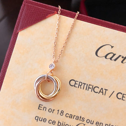 [✨ROSE💎]TRINITY  NECKLACE 1 DIAMOND