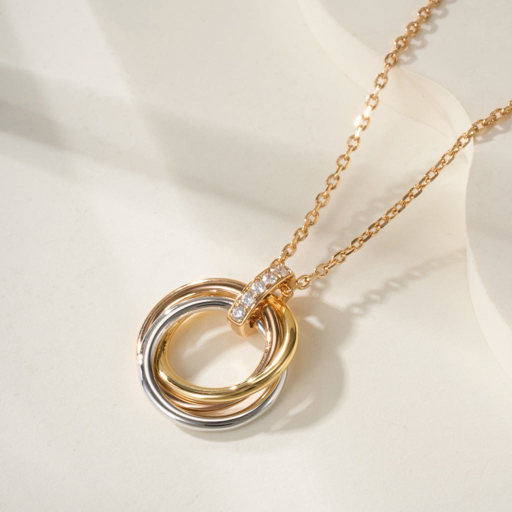 [✨ROSE💎]TRINITY MEDIUM  DIAMONDS NECKLACE