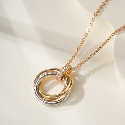 [✨ROSE💎]TRINITY MEDIUM  DIAMONDS NECKLACE