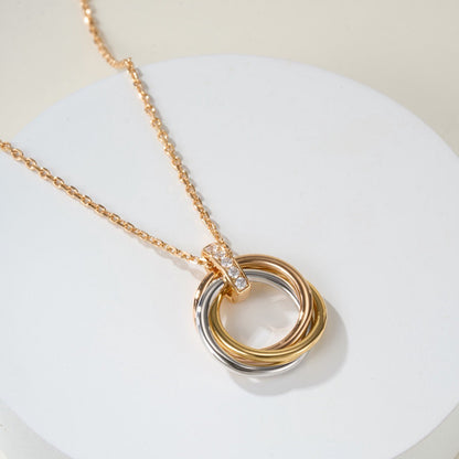 [✨ROSE💎]TRINITY MEDIUM  DIAMONDS NECKLACE