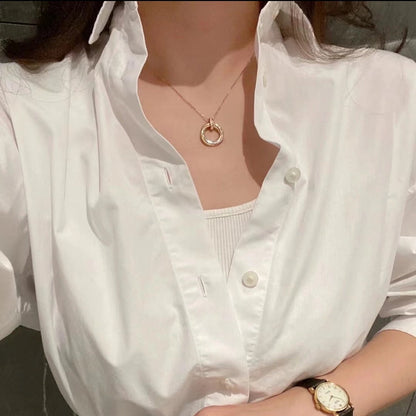 [✨ROSE💎]TRINITY MEDIUM  DIAMONDS NECKLACE