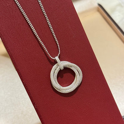 [✨ROSE💎]TRINITY LARGE FULL DIAMOND  NECKLACE