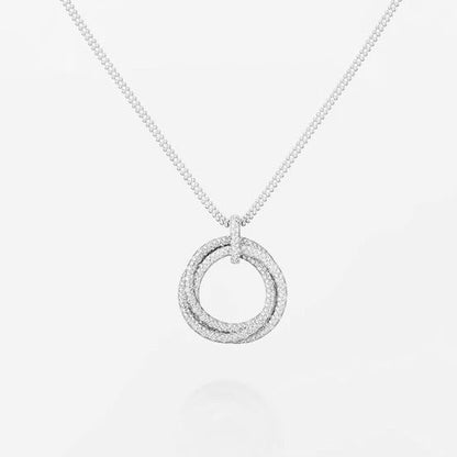 [✨ROSE💎]TRINITY LARGE FULL DIAMOND  NECKLACE