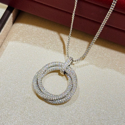 [✨ROSE💎]TRINITY LARGE FULL DIAMOND  NECKLACE