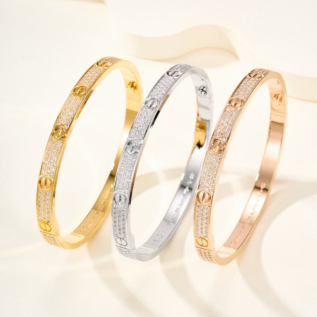 [✨ROSE💎]LOVE BRACELET 4.8MM DIAMOND-PAVED