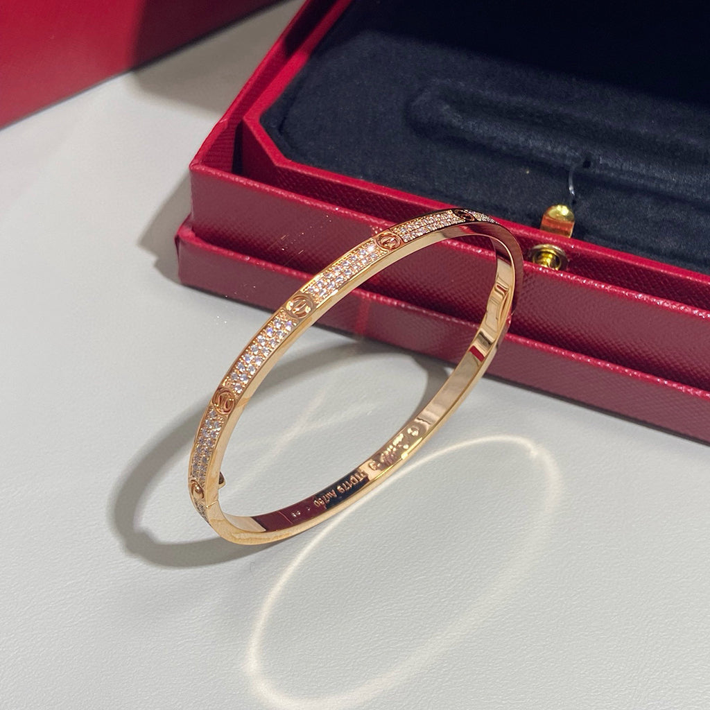 [✨ROSE💎]LOVE BRACELET 3.65MM DIAMOND-PAVED