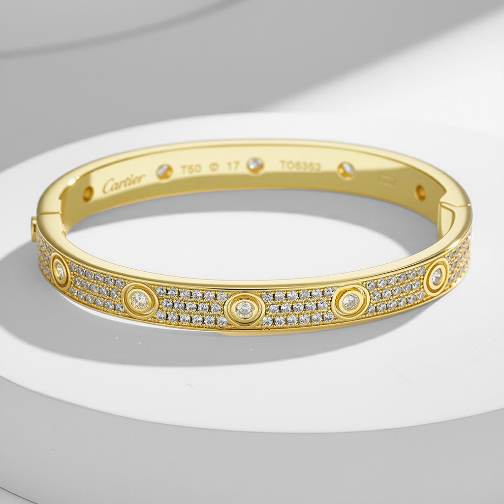 [✨ROSE💎]LOVE BRACELET 6.1MM DIAMOND-PAVED 10 BIG DIAMONDS