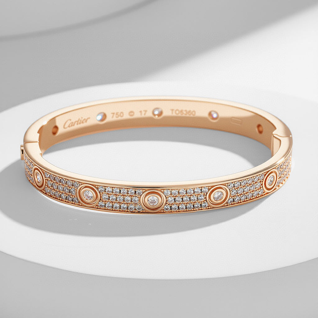 [✨ROSE💎]LOVE BRACELET 6.1MM DIAMOND-PAVED 10 BIG DIAMONDS