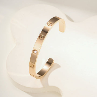 [✨ROSE💎]LOVE BRACELET 6.1MM 1 DIAMOND OPEN CUFF