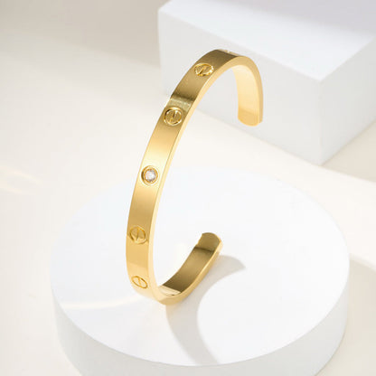 [✨ROSE💎]LOVE BRACELET 6.1MM 1 DIAMOND OPEN CUFF