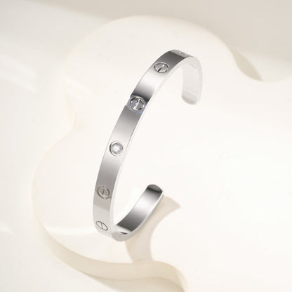 [✨ROSE💎]LOVE BRACELET 6.1MM 1 DIAMOND OPEN CUFF