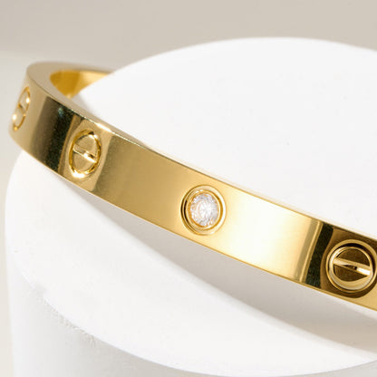 [✨ROSE💎]LOVE BRACELET 6.1MM 1 DIAMOND OPEN CUFF