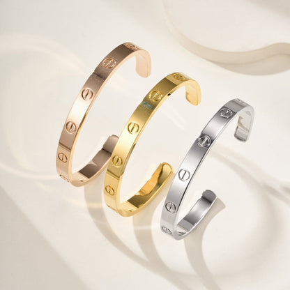[✨ROSE💎]LOVE BRACELET 6.1MM OPEN CUFF