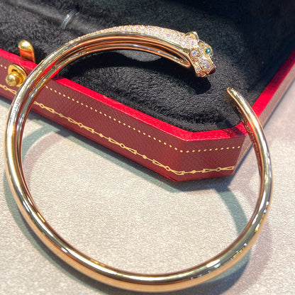 [✨ROSE💎]PANTHERE HALF DIAMOND OPEN BRACELET