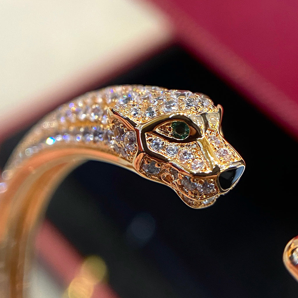 [✨ROSE💎]PANTHERE HALF DIAMOND OPEN BRACELET