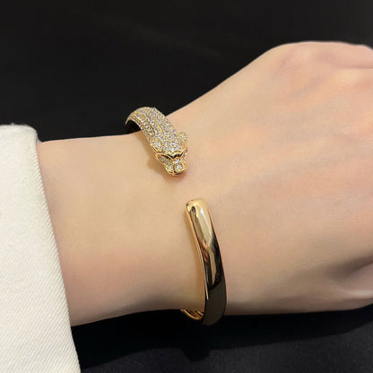 [✨ROSE💎]PANTHERE HALF DIAMOND OPEN BRACELET