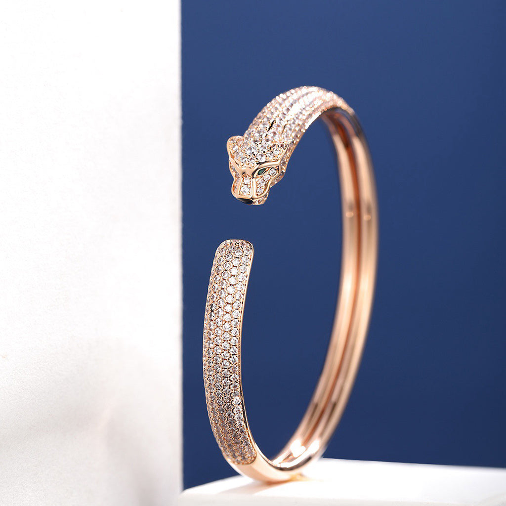 [✨ROSE💎]PANTHERE FULL DIAMOND OPEN BRACELET