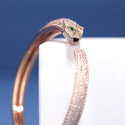 [✨ROSE💎]PANTHERE FULL DIAMOND OPEN BRACELET