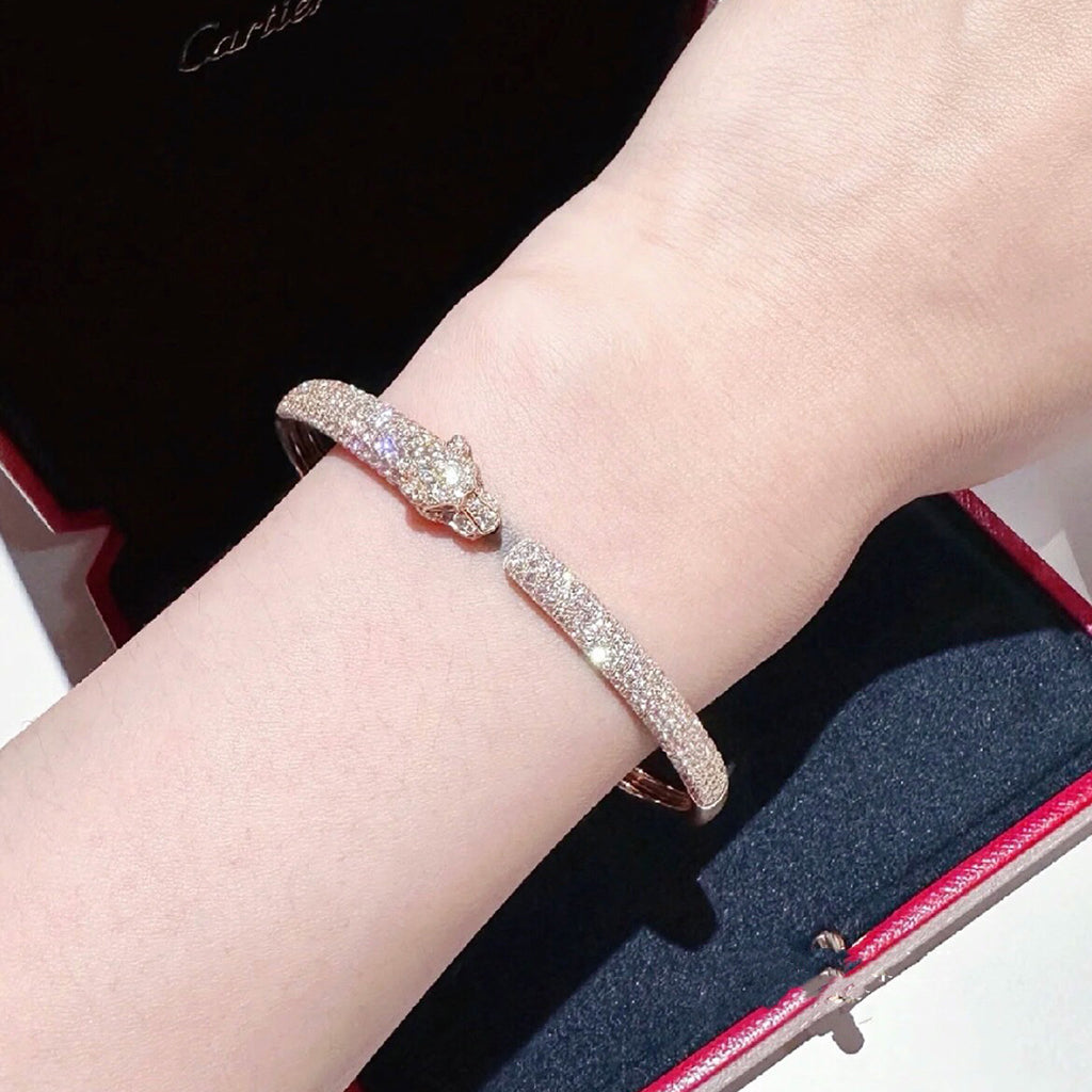 [✨ROSE💎]PANTHERE FULL DIAMOND OPEN BRACELET