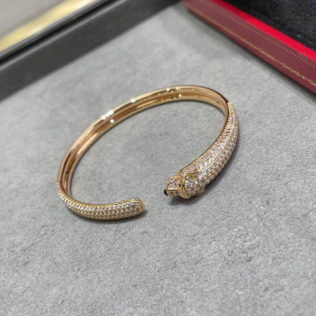 [✨ROSE💎]PANTHERE FULL DIAMOND OPEN BRACELET
