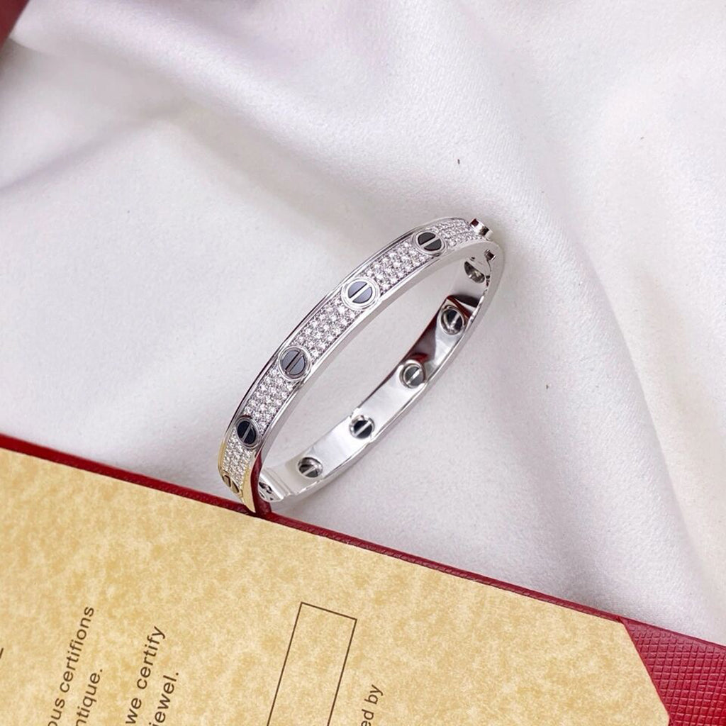 [✨ROSE💎]LOVE BRACELET 6.1MM DIAMOND-PAVED CERAMIC