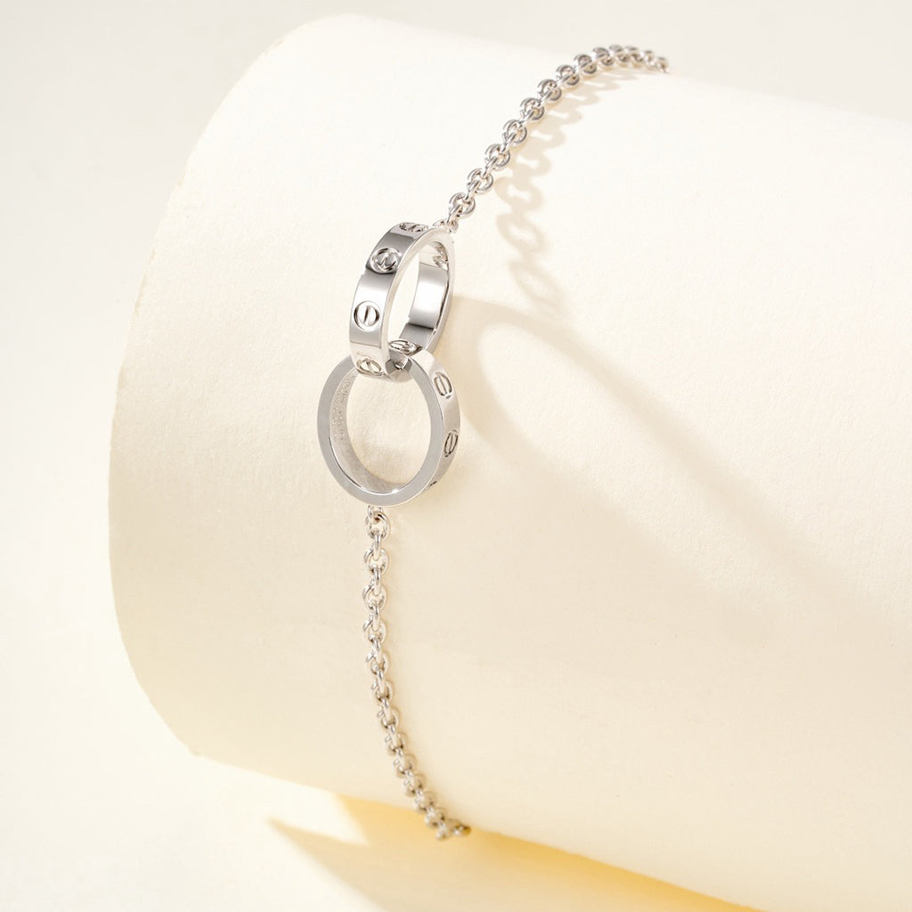 [✨ROSE💎]LOVE BRACELET DOUBLE RING