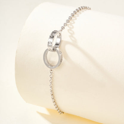 [✨ROSE💎]LOVE BRACELET DOUBLE RING