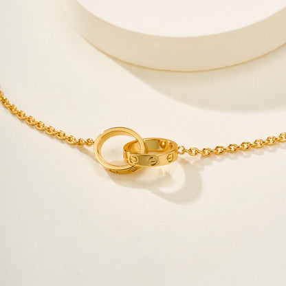 [✨ROSE💎]LOVE BRACELET DOUBLE RING