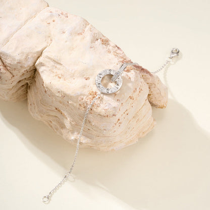 [✨ROSE💎]LOVE DOUBLE RING FULL DIAMOND BRACELET
