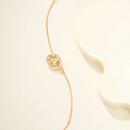 [✨ROSE💎]LOVE DOUBLE RING FULL DIAMOND BRACELET
