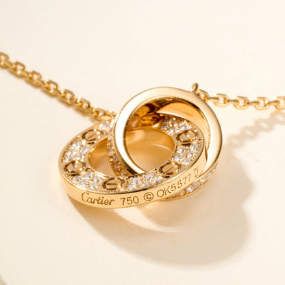 [✨ROSE💎]LOVE DOUBLE RING FULL DIAMOND BRACELET