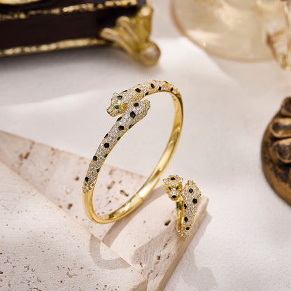 [✨ROSE💎]PANTHERE DOUBLE HEADED FULL DIAMOND  RING