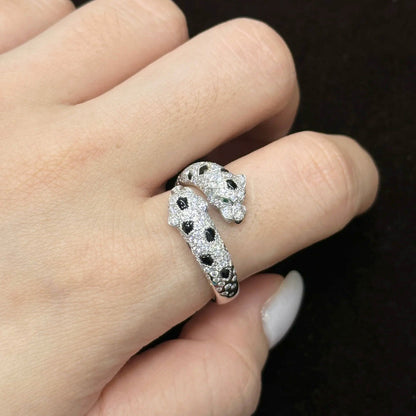 [✨ROSE💎]PANTHERE DOUBLE HEADED FULL DIAMOND  RING