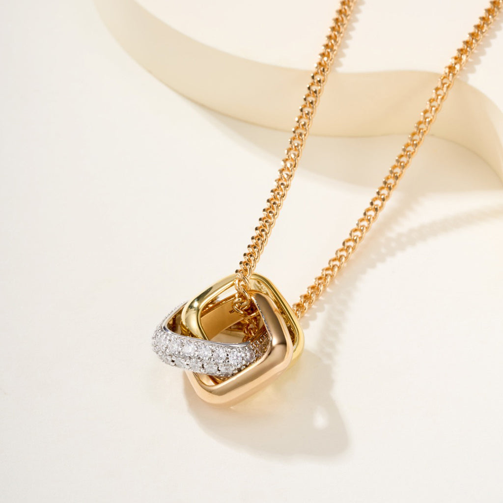 [✨ROSE💎]TRINITY CUSHION NECKLACE COLLECTION
