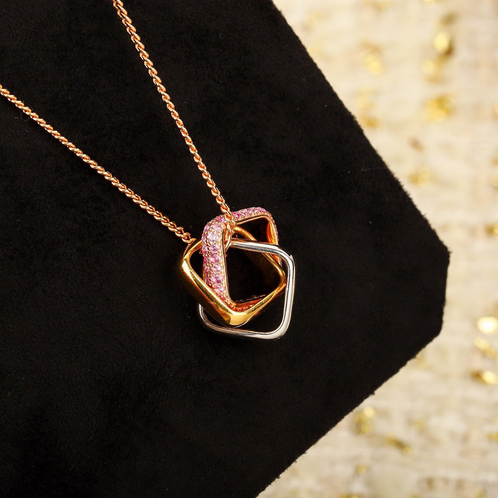 [✨ROSE💎]TRINITY CUSHION NECKLACE COLLECTION
