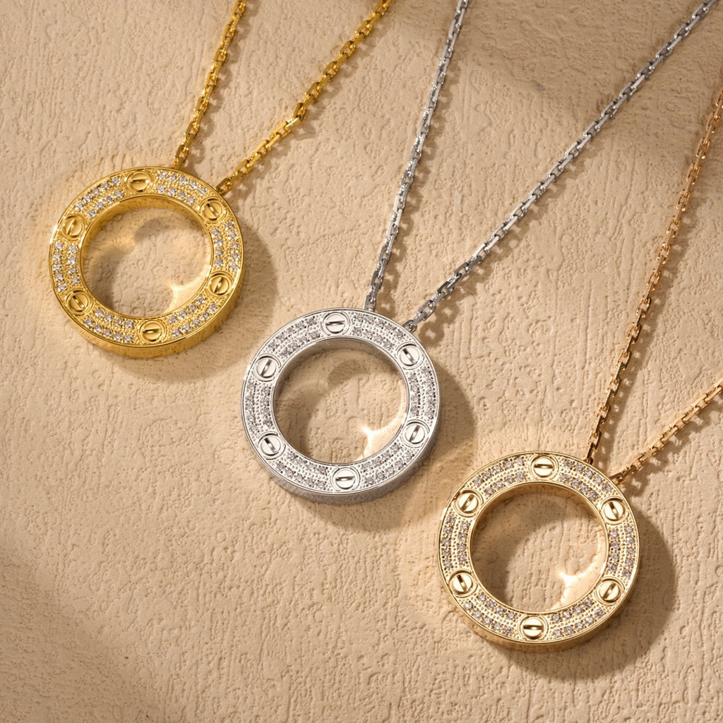 [✨ROSE💎]LOVE NECKLACE 16MM  FULL DIAMOND