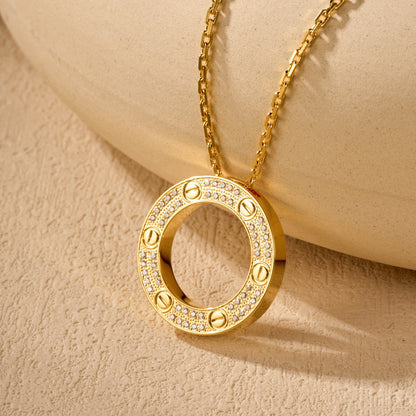 [✨ROSE💎]LOVE NECKLACE 16MM  FULL DIAMOND