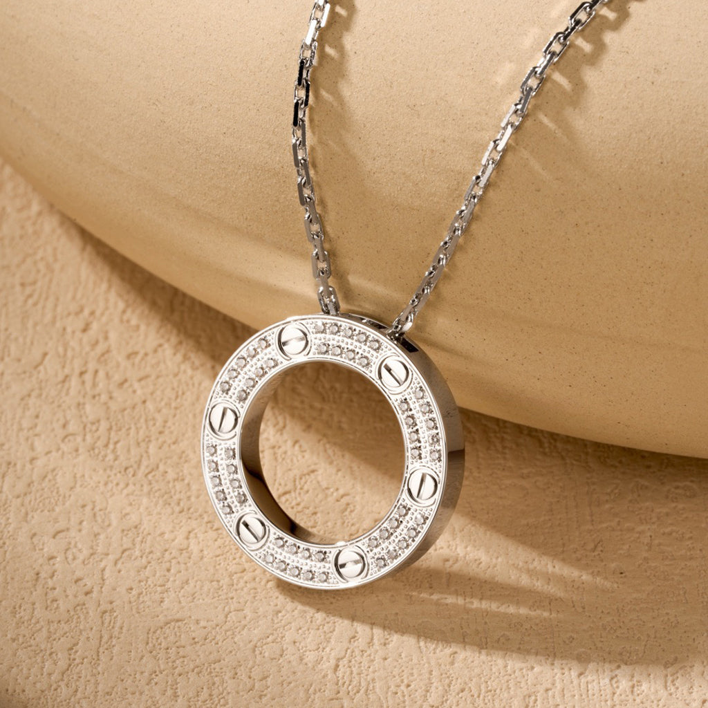 [✨ROSE💎]LOVE NECKLACE 16MM  FULL DIAMOND