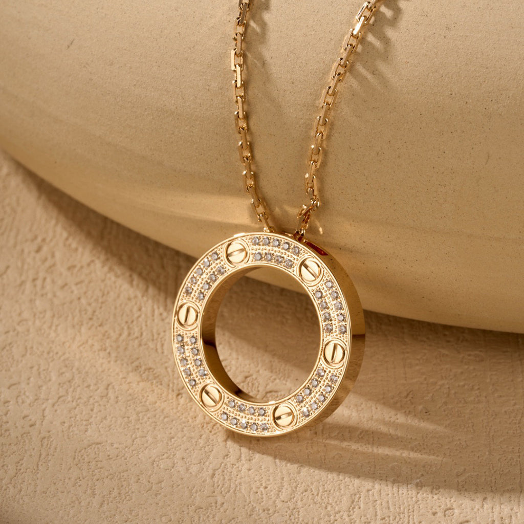 [✨ROSE💎]LOVE NECKLACE 16MM  FULL DIAMOND