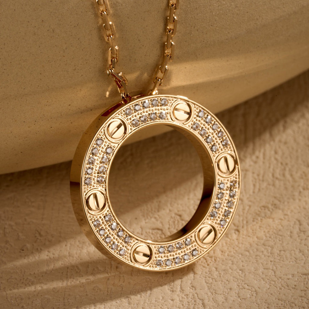[✨ROSE💎]LOVE NECKLACE 16MM  FULL DIAMOND