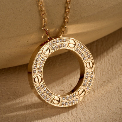 [✨ROSE💎]LOVE NECKLACE 16MM  FULL DIAMOND