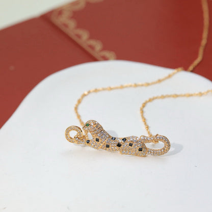 [✨ROSE💎]PANTHERE PAVED DIAMOND NECKLACE