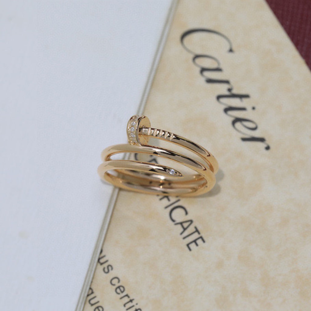 [✨ROSE💎]JUSTE RING 4.8MM HALF DIAMOND